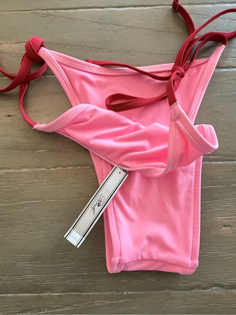 Pink Love Tie Side Frankies Bikinis Rosemary Bikini Bottom